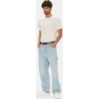 Pánské tričko Tommy Jeans T-Shirt Linear Chest DM0DM21780 Écru Slim Fit XS