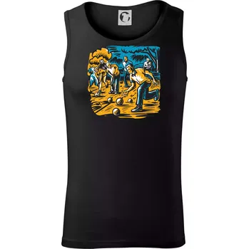 Petanque hra - modro oranžová - Tílko pánské Core - L ( Černá )