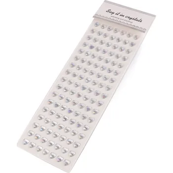Samolepicí srdce na lepicím proužku multicolor Ø10 mm crystal 1 karta