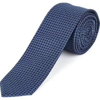 Kravata Kravata pánská AMJ úzká vzorovaná KI1110, tmavě modrá