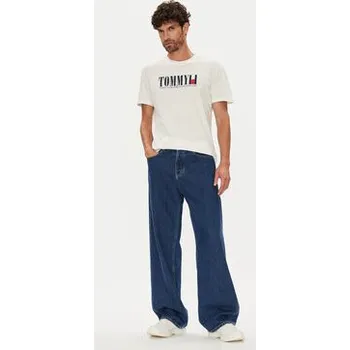 Pánské tričko Tommy Jeans T-Shirt Dna Flag DM0DM21941 Bílá Regular Fit XS