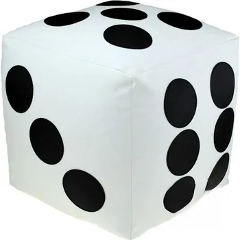 Taburet Dětský taburet KOSTKA 30 cm - bílá + černá