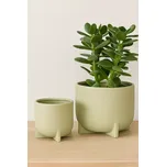 Hübsch – obaly na květináče na nožičkách, zelené, sada 2 ks