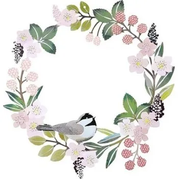 Obraz BAF Kovový plochý věnec na dveře Sýkorka