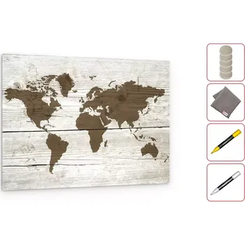 Allboards Skleněný obraz 90 x 60 cm ALLboards SVĚTLÁ MAPA TS96_40103