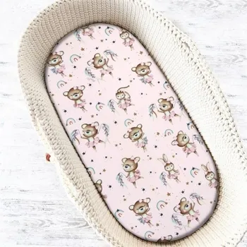 Prostěradlo Prostěradlo do kočárku, koše, bavlna, Little Balerina - růžové