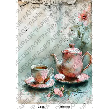 Umělecký papír Rýžový a soft papír na decoupage - Zátiší vintage - KB03635 Materiál: Soft, Rozměr: A4