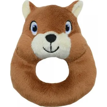 Hračka pro kojence Plyšové chrastítko Veverka, 12cm - hnědá