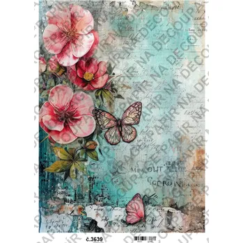 Umělecký papír Rýžový a soft papír na decoupage - Zátiší vintage - KB03639 Materiál: Rýžový papír, Rozměr: A4