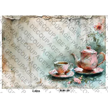 Umělecký papír Rýžový a soft papír na decoupage - Zátiší vintage - KB03634 Materiál: Soft, Rozměr: A4
