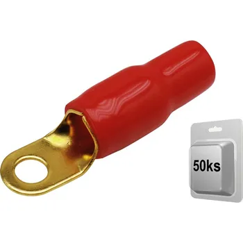 Kabelové oko Oko pro 20 mm² kabel / 6,4 mm otvor / 11 mm šířka / červené - 50 ks