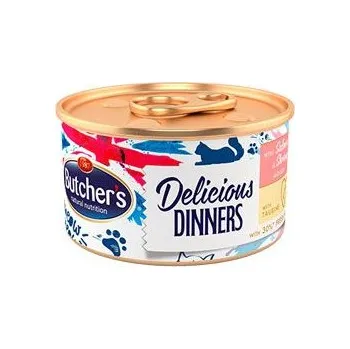 Krmivo pro kočku Butcher´s Pet Care Butcher's Cat Delic.Dinners losos+krevety konz. 85g
