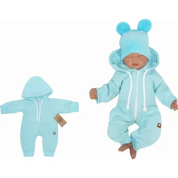 Z&Z Dětský teplákový overálek s kapucí, tyrkys, vel. 74