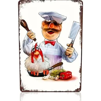 Plechová cedule BAF Kovová cedule Kuchař Tak to chodí 30 x 20 cm