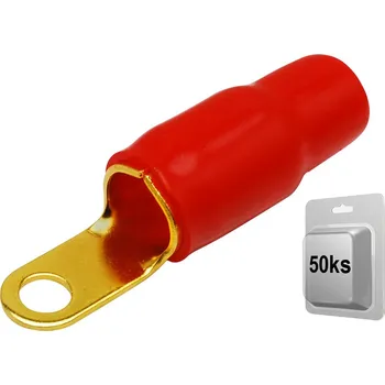 elektrický kabel Oko pro 35 mm² kabel / 6,4 mm otvor / 11 mm šířka / červené - 50 ks