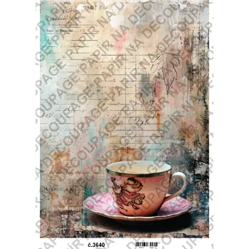 Umělecký papír Rýžový a soft papír na decoupage - Zátiší vintage - KB03640 Materiál: Soft, Rozměr: A4