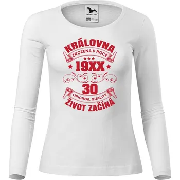 Dámské tričko DOBRÝ TRIKO Dámské bavlněné triko Život začíná 30 Velikost: S, Barva: Bílá