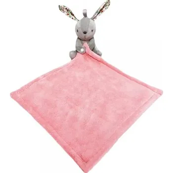Baby Ručník s hračkou Králíček, 35x35cm , růžový