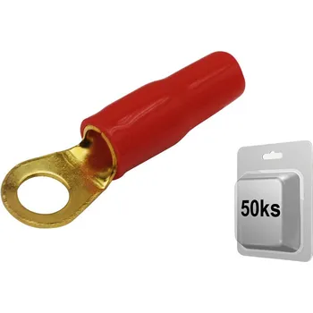 Kabelové oko Oko pro 10 mm² kabel / 6,4 mm otvor / 11 mm šířka / červené - 50 ks