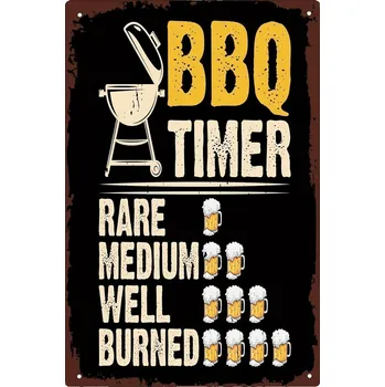 Plechová cedule BAF Kovová cedule BBQ TIMER 30 x 20 cm