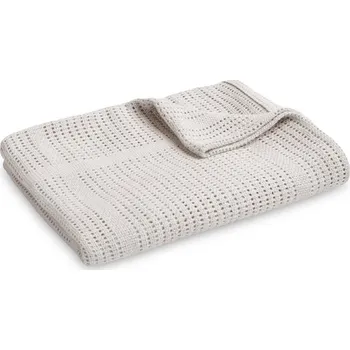 Dětská deka Jemná ažurková bavlněná dečka 110x70 - šedá