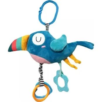 Závěsná edukační hračka s melodii a s kousátkem - Tukan