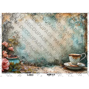 Umělecký papír Rýžový a soft papír na decoupage - Zátiší vintage - KB03643 Materiál: Soft, Rozměr: A4