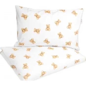 Povlečení Dětské povlečení, bavlna 2D 140x200/70x90 - Míša - bílá s potiskem