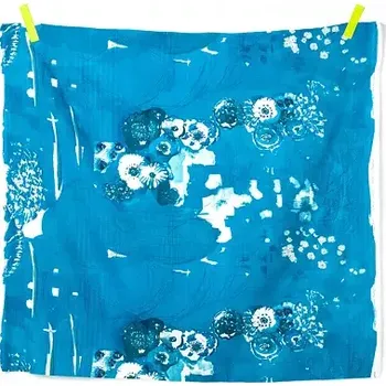 Japonská bio bavlna KOMOREBEI, dvojitá gázovina, tyrkysová, sartor.cz