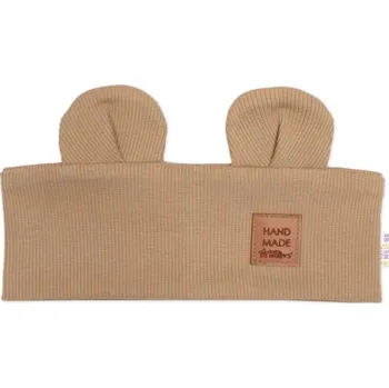 Pokrývka hlavy Čelenka Teddy s oušky pro děti Hand Made - hnědá, béžová, 1-3 roky