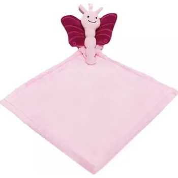 Baby Ručník s hračkou Motýlek, 35x35cm, růžová