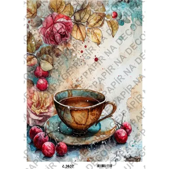 Umělecký papír Rýžový a soft papír na decoupage - Zátiší vintage - KB03637 Materiál: Soft, Rozměr: A4