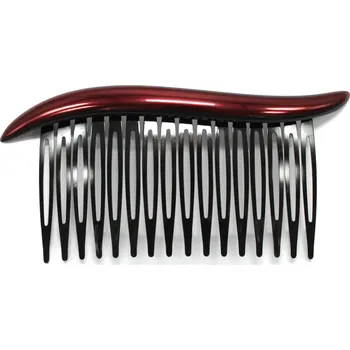 Ozdoba do vlasů Hřebínek s vínově červenou vlnkou