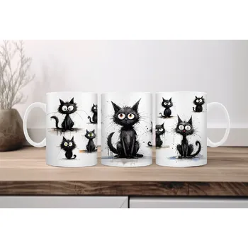 Hrnek 330ml, ČERNÉ KOČKY, cena za 1 ks