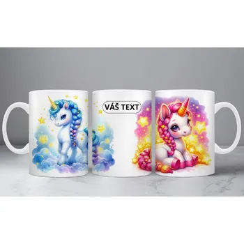 Hrnek 330ml, SE JMÉNEM - TEXTEM, JEDNOROŽCI, cena za 1 ks