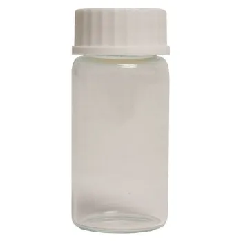 Lahvička skleněná 20 ml s plastovým bílým víčkem