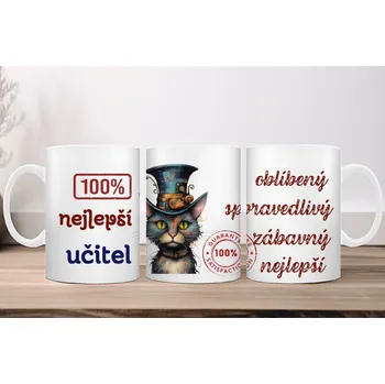 Hrnek 330ml, 100% NEJLEPŠÍ UČITEL.. cena za 1 ks