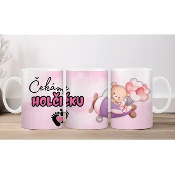 Hrnek 330ml, ČEKÁME HOLČIČKU, cena za 1 ks