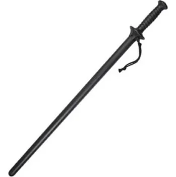 Bojový sport Obušek přímý s ochranným štítem 78 cm ČERNÝ
