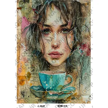 Umělecký papír Rýžový a soft papír na decoupage - Zátiší vintage - KB03647 Materiál: Soft, Rozměr: A4