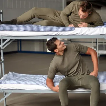 Pánské termo spodní prádlo Spodky bavlněné BW zimní dlouhé ZELENÉ, velikost 5