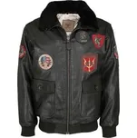 Bunda pilotní kožená TOP GUN ČERNÁ, velikost M