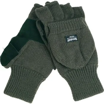 Módní doplněk Rukavice KLAPP prstové s překrytím ZELENÉ, velikost M