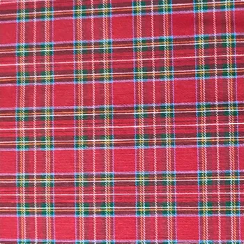 Rumitex Bavlněná látka, cena za 1 metr, šíře 140cm, KÁROVANÁ, ČERVENÁ
