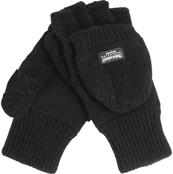 Módní doplněk Rukavice KLAPP prstové s překrytím ČERNÉ, velikost M