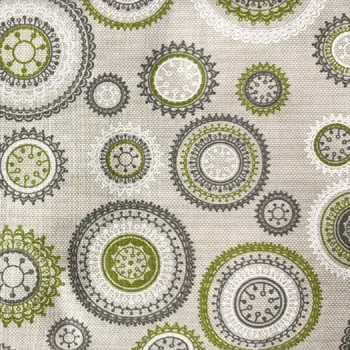 Oasa Bavlněná látka, panel 50x80 cm, OZUBENÁ KOLA