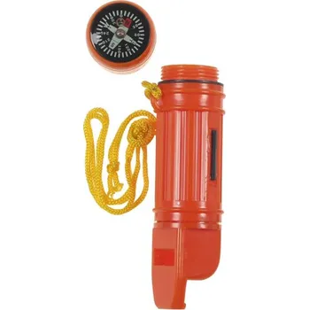 Vybavení pro přežití Píšťalka 5 v 1 vodotěsná 11,5 cm ORANŽOVÁ