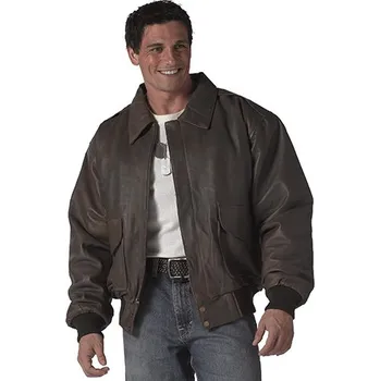 Pánský bomber Bunda kožená A2 FLIGHT HNĚDÁ, velikost L