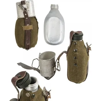 Láhev Láhev polní ALU s pítkem a obalem rumunská použitá