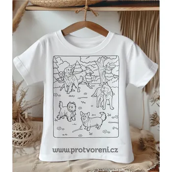 Tričko jako omalovánka Tričko k vybarvení, dětské, PEJSCI, 1 ks zvolte VELIKOST trička ZDE:: 5/6 let Beagle
